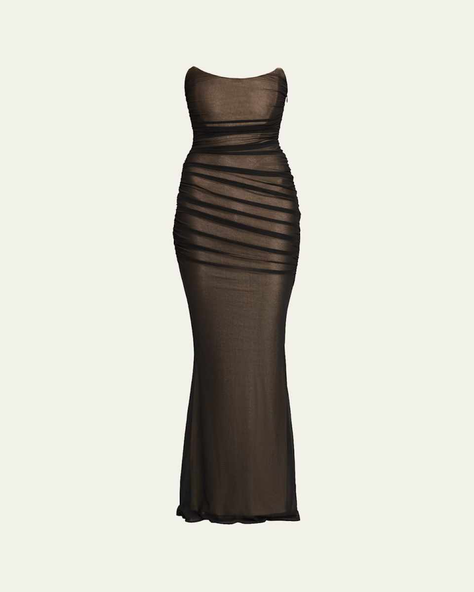 Ford Strapless Ruched Maxi Dress